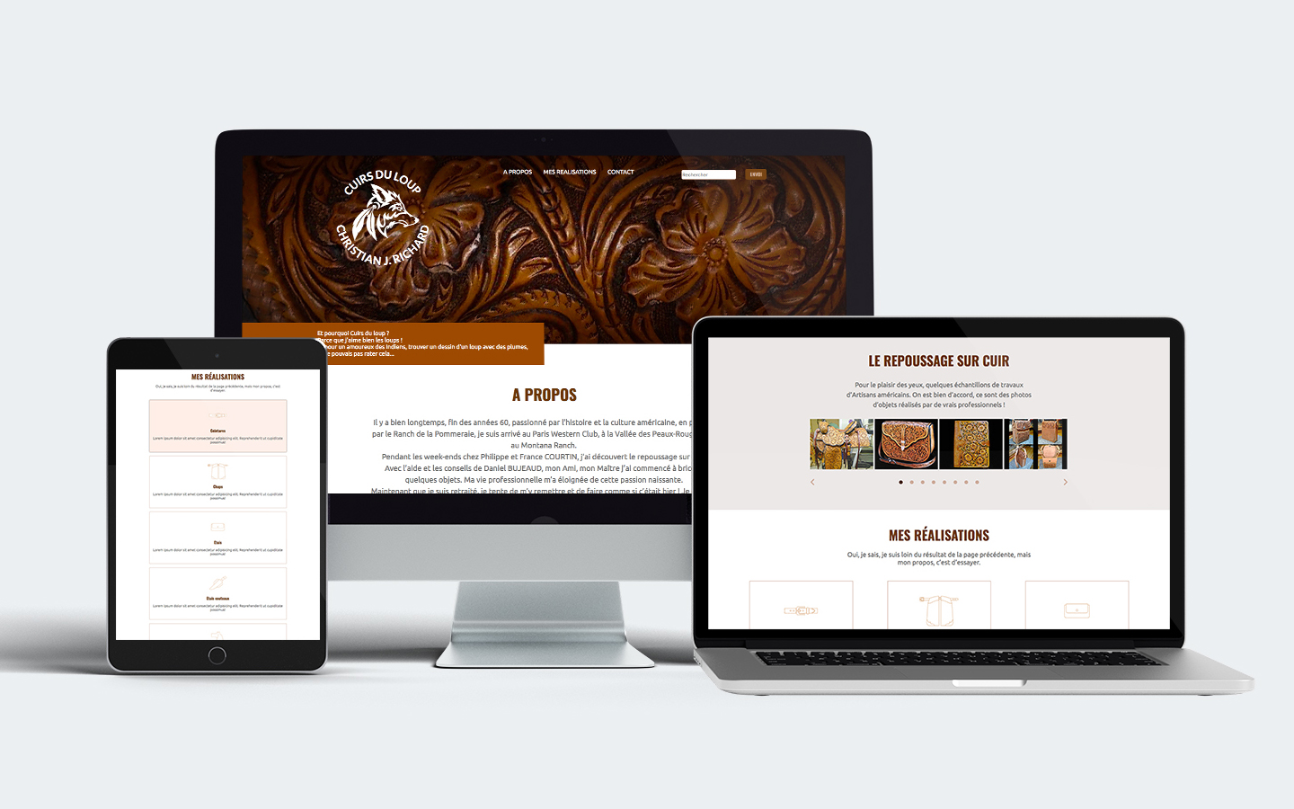 Mockup home site Cuir du Loup
