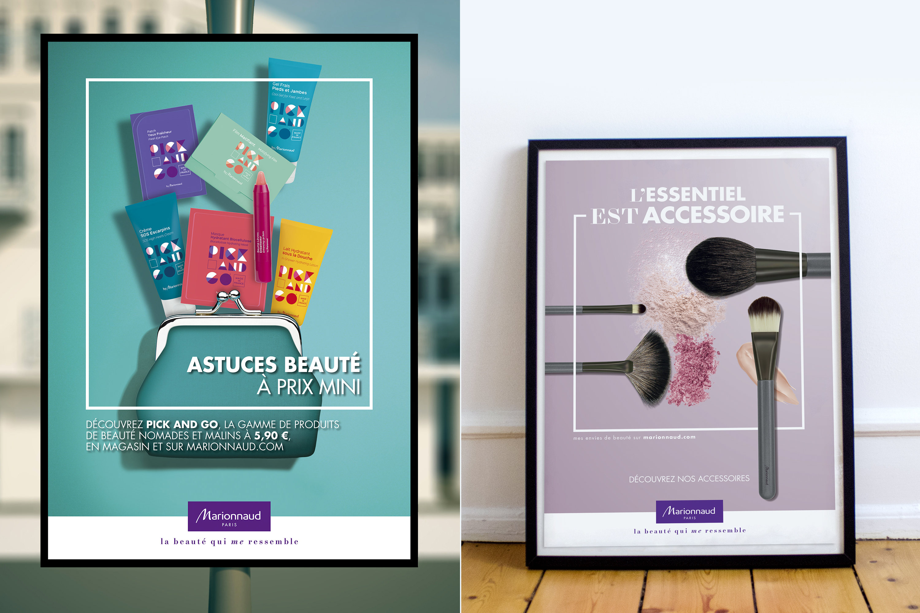 Mockup Affiches Pick&Go et Accessoire Marionnaud
