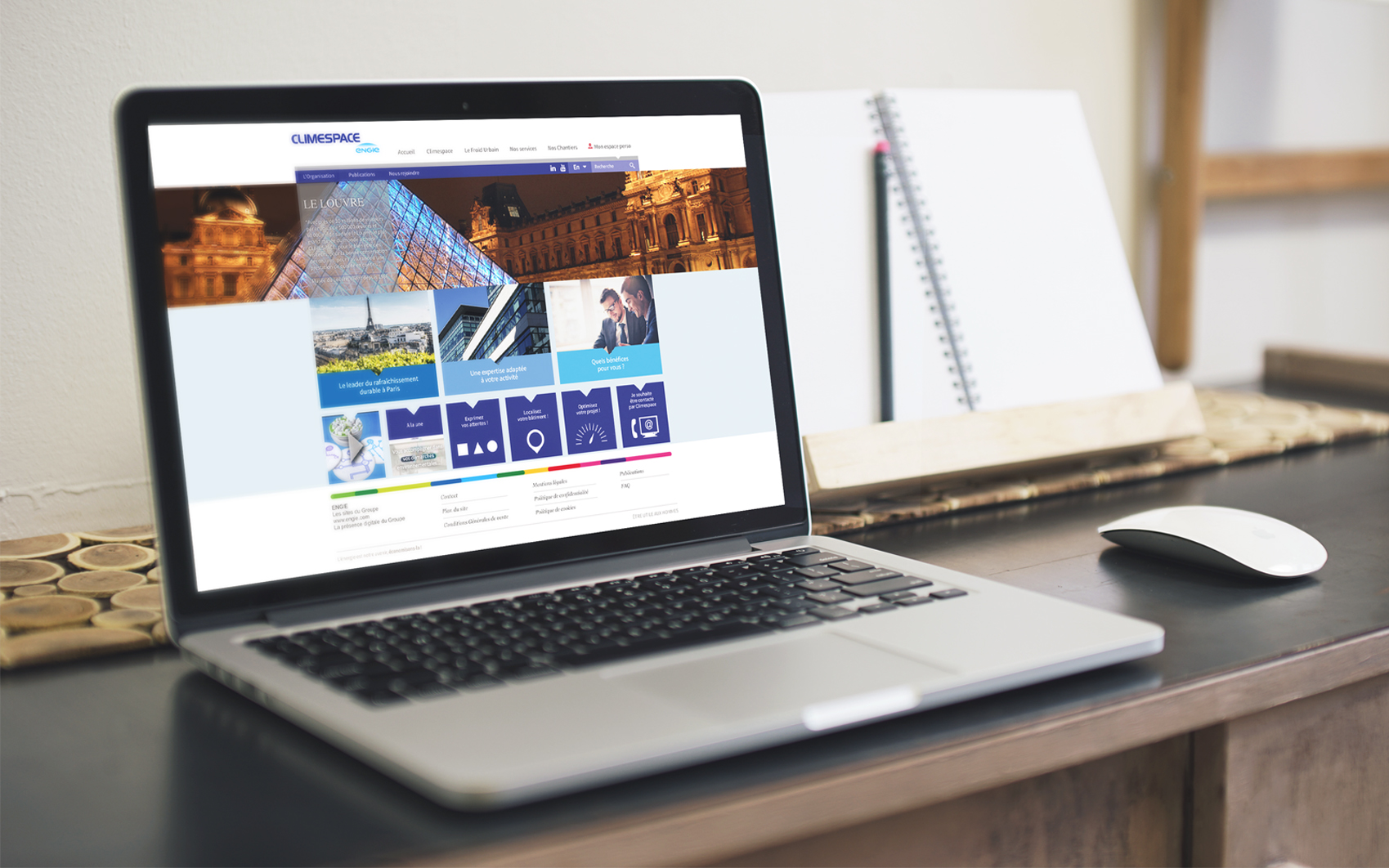 Mockup home du site Climespace
